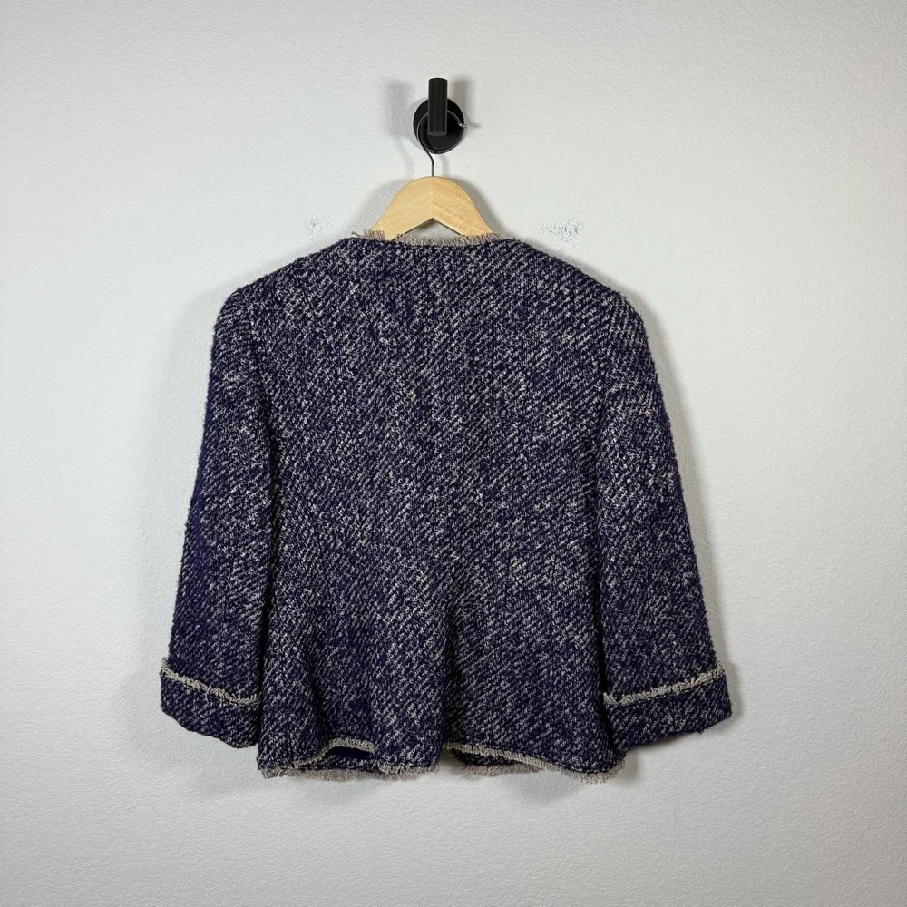 NWT Talbots Tweed Open Front Wool/Mohair/Alpaca in Purple Size 4